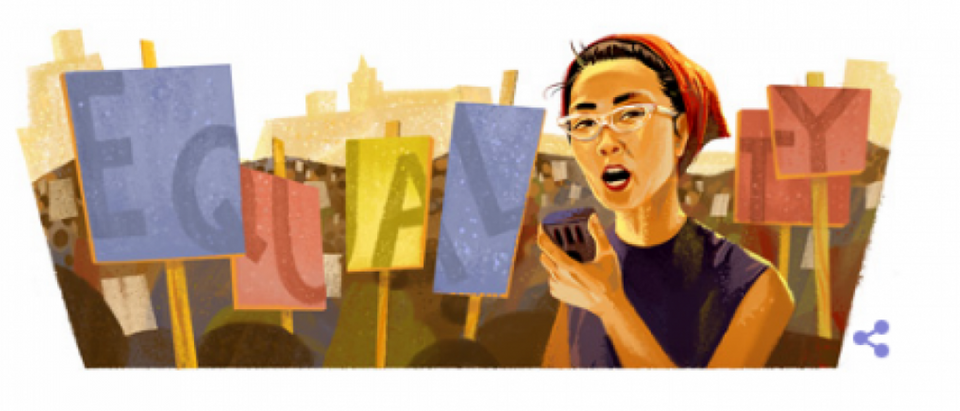 Google Doodle of Yuri Kochiyama. [Google.com screengrab]