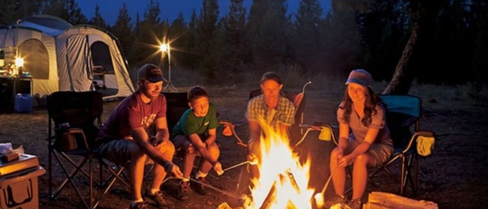 The family that camps together stays together (Photo via Cabelas)