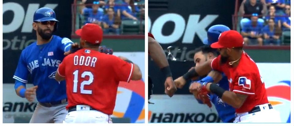Rougned Odor punches Jose Bautista (MLB)