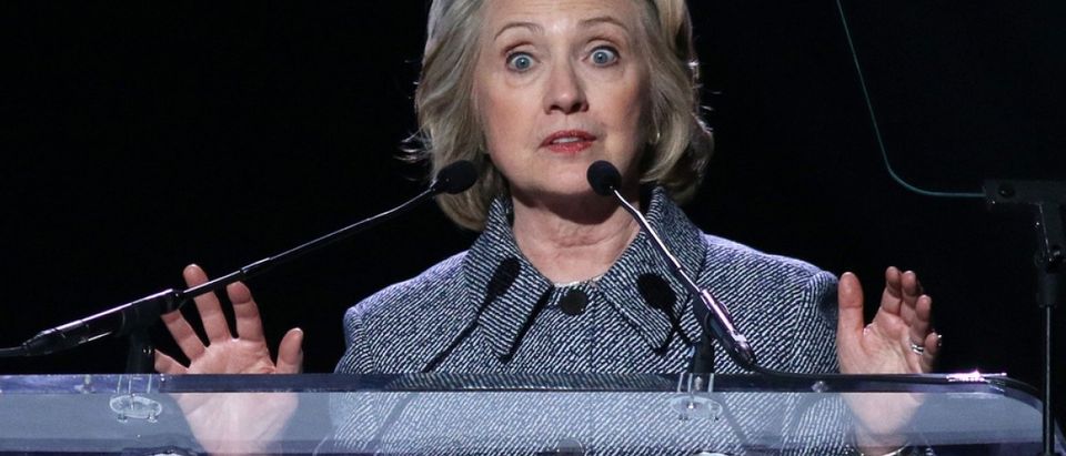 NEW YORK - March 10, 2015: Hillary Clinton speaks during the Step It Up For Gender Equality event at the Hammerstein Ballroom on March 10, 2015, in New York JStone / Shutterstock.com)