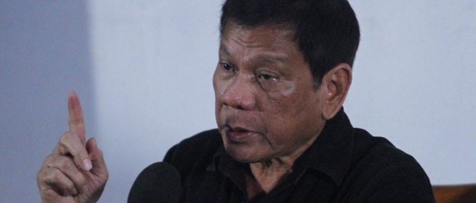 President-elect, Rodrigo Duterte speaks during a news conference in Davao