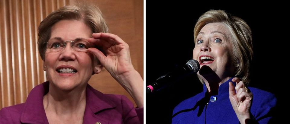 Elizabeth Warren, Hillary Clinton, Images via Getty