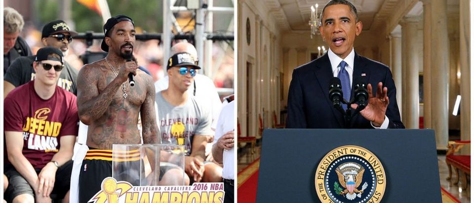 J.R. Smith, Obama (Credit: Getty Images)