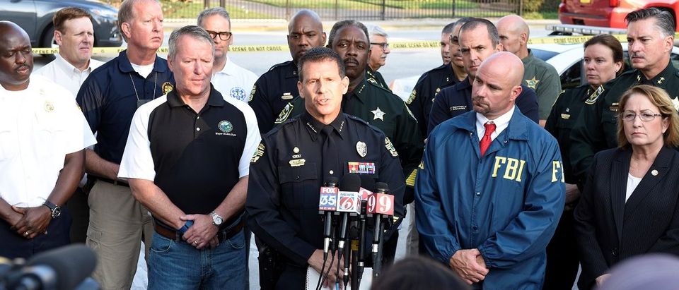 Orlando Police Chief John Mina and other city officials answer the media's questions about the Pulse nightclub shooting in Orlando, Florida June 12, 2016. REUTERS/Kevin Kolczynski.