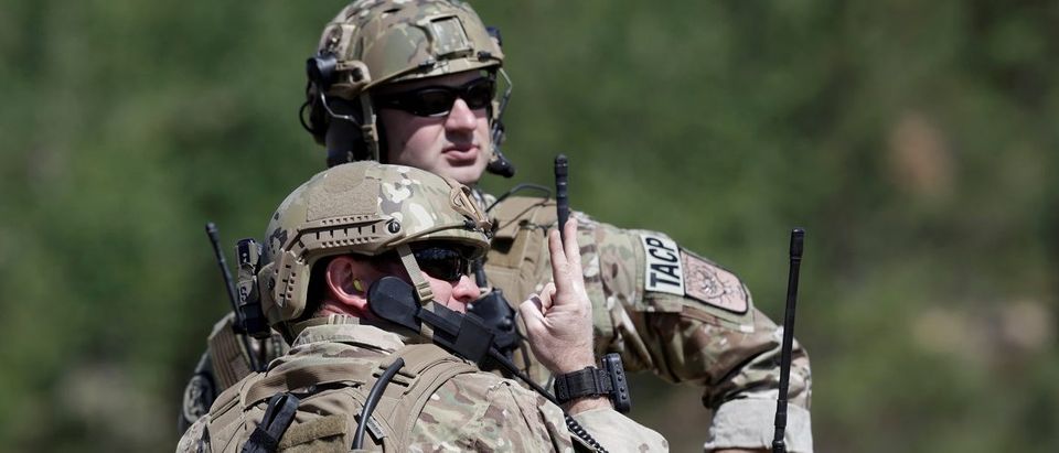 U.S. army soldiers take part in the "Saber Strike" NATO military exercise in Adazi