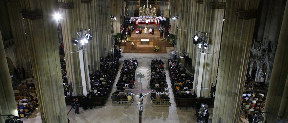 Pope Benedict XVI attends an ecumenical vespers in the Regensburg