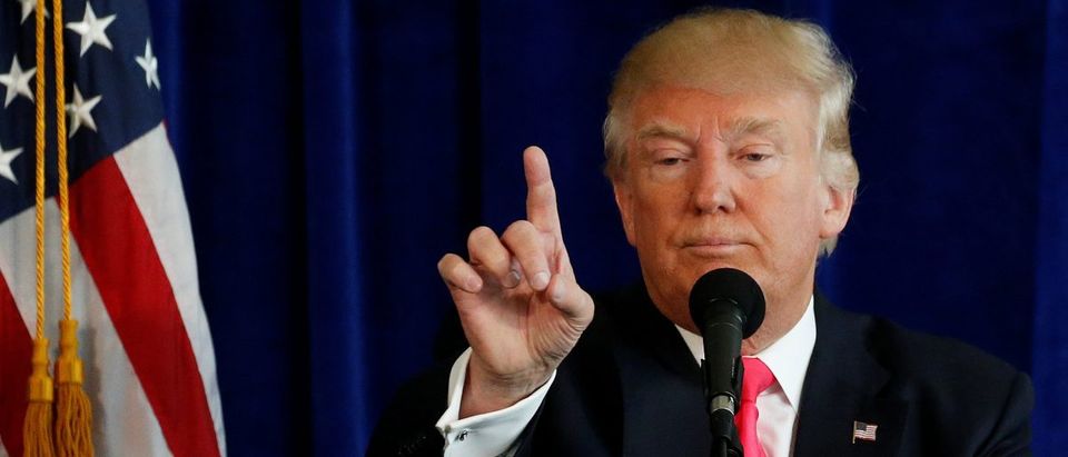 Republican presidential nominee Donald Trump speaks at a campaign event at Trump Doral golf course in Miami