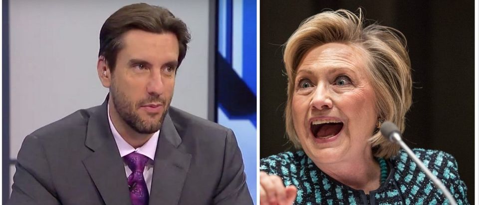 Clay Travis, Hillary Clinton (Credit: Getty Images, Youtube Screenshot Fox Sports)
