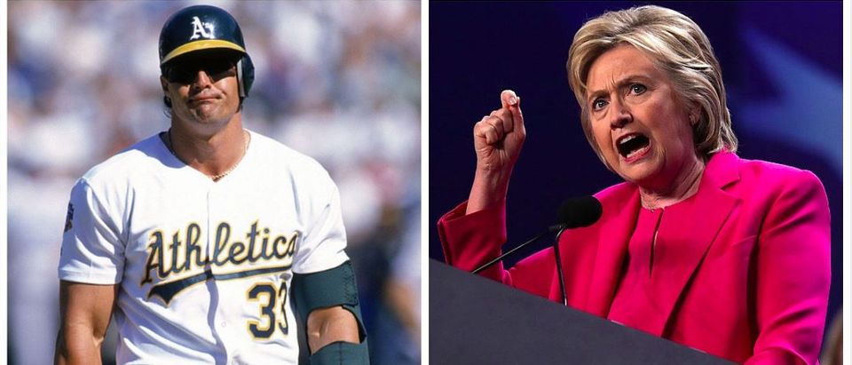 Jose Canseco, Hillary Clinton (Getty Images)
