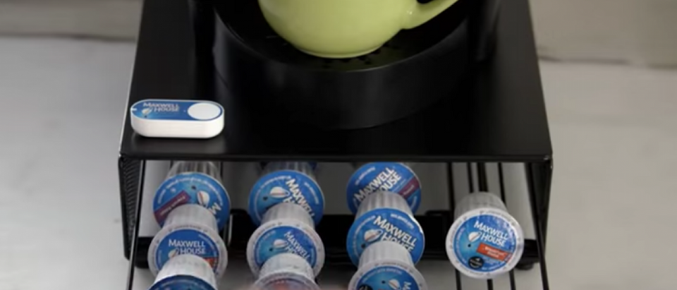 The Maxwell House Dash button can go right on the coffee machine (Photo via Amazon)