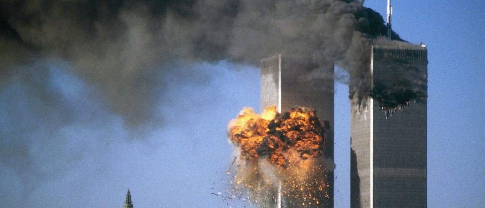 Twin towers hit on 9/11