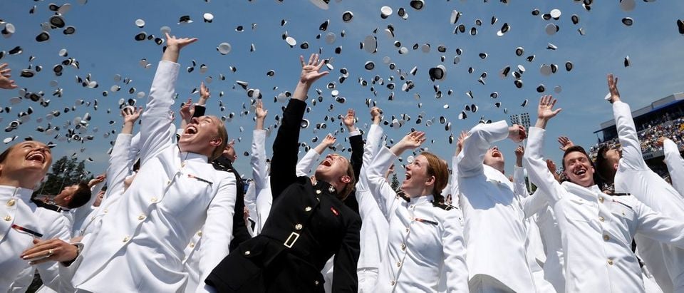 Graduation and commissioning ceremony at the U.S. Naval Academy in Annapolis, Maryland