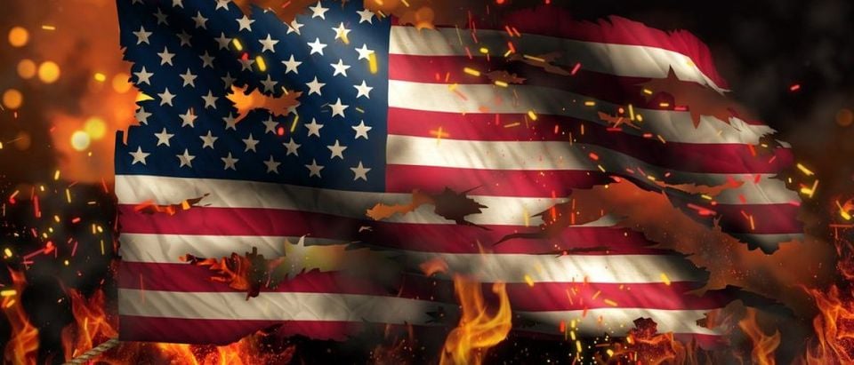 Burning American flag (Shutterstock)