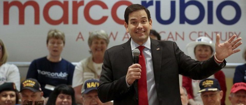 U.S. Senator and Republican presidential candidate Marco Rubio speaks at a campaign rally in The Villages