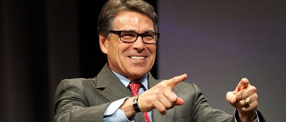 Texas Governor Rick Perry speaks at the Defending the American Dream Summit sponsored by Americans For Prosperity at the Omni Hotel on August 29, 2014 in Dallas
