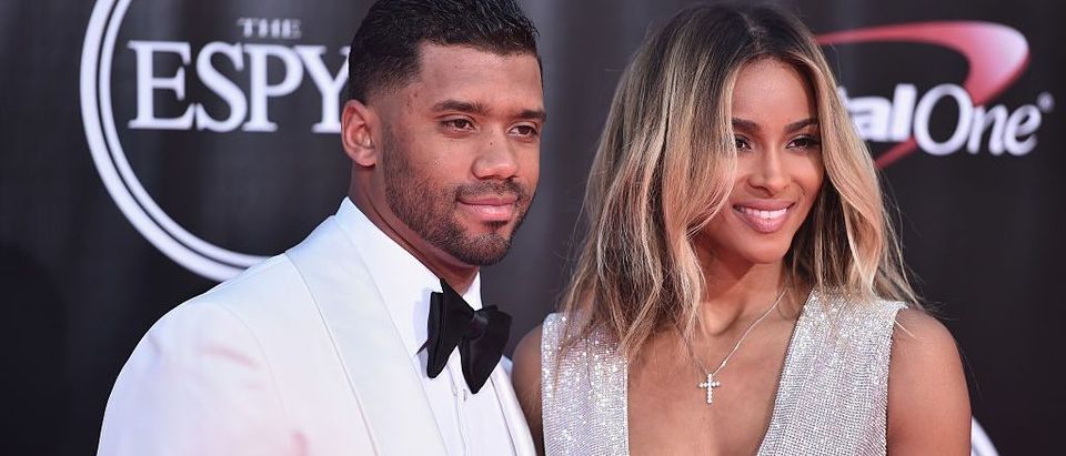 Football player Russell Wilson and recording artist Ciara attend the 2016 ESPYS at Microsoft Theater on July 13, 2016 in Los Angeles