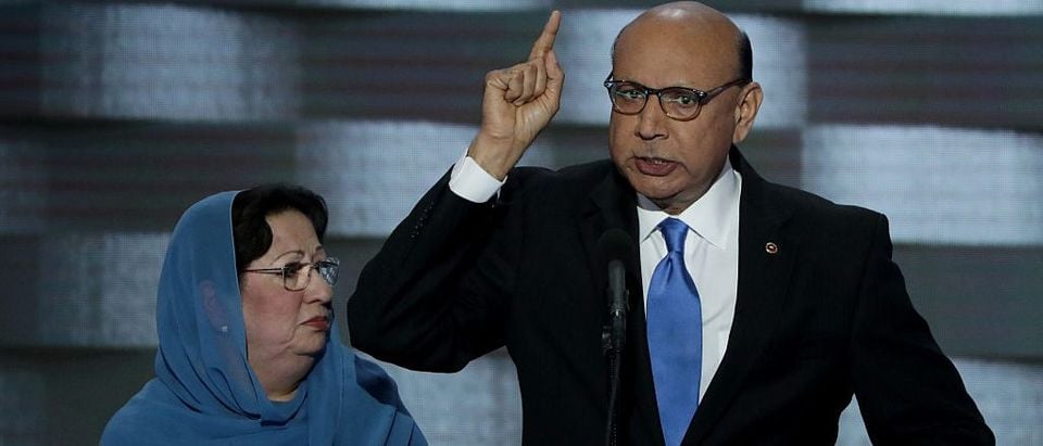 Khizr Khan speaks on the fourth day of the Democratic National Convention (Getty Images)