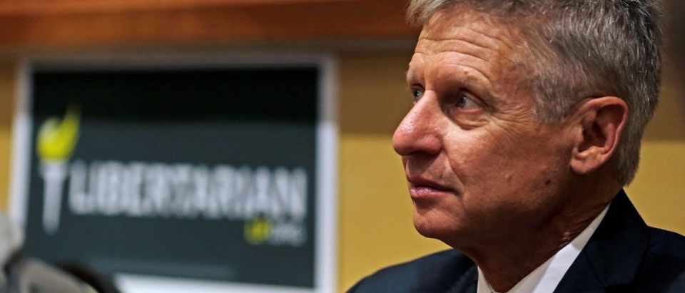 Libertarian Party presidential candidate Gary Johnson looks on during National Convention held at the Rosen Center in Orlando, Florida