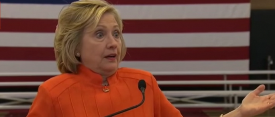Hillary Clinton's infamous "with a cloth" press conference. (Youtube screen grab)
