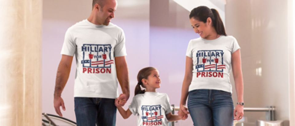 You can fight the liberal media if you get shirts like this family (Placeit)