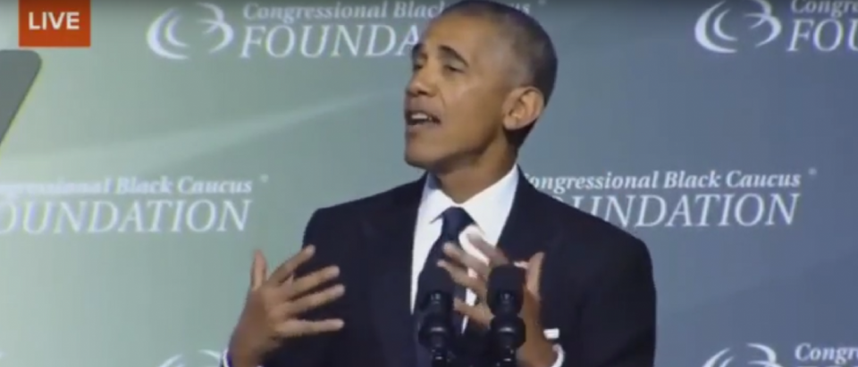 President Obama addresses a dinner held by the Congressional Black Caucus Foundation [YouTube screengrab/https://www.youtube.com/watch?v=702wJC6O-6A]