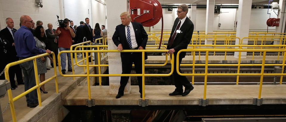 Republican presidential nominee Donald Trump tours the Flint Water Plant and Facilities in Flint, Michigan, September 14, 2016