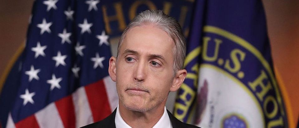 Trey Gowdy participates in a news conference with fellow Committee Republicans after the release of the Committee's Benghazi report on Capitol Hill on June 28, 2016 (Getty Images)