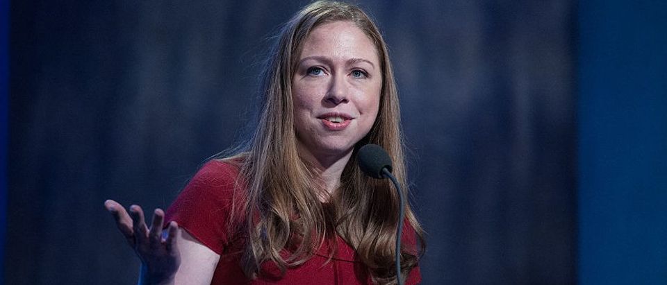 Chelsea Clinton delivers a speech during the annual Clinton Global Initiative on September 21, 2016 in New York City. Former President Bill Clinton defended the foundation, founded in 2005, at the final CGI meeting