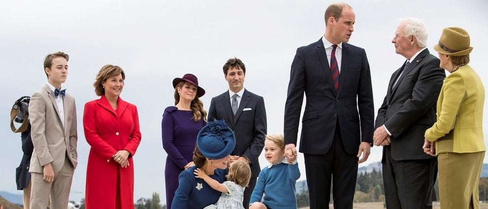 Britain's Prince William and family arrive at the Victoria International Airport for the start of their eight day royal tour to Canada