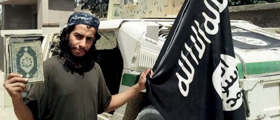 An undated photograph of a man described as Abdelhamid Abaaoud that was published in the Islamic State's online magazine Dabiq and posted on a social media website