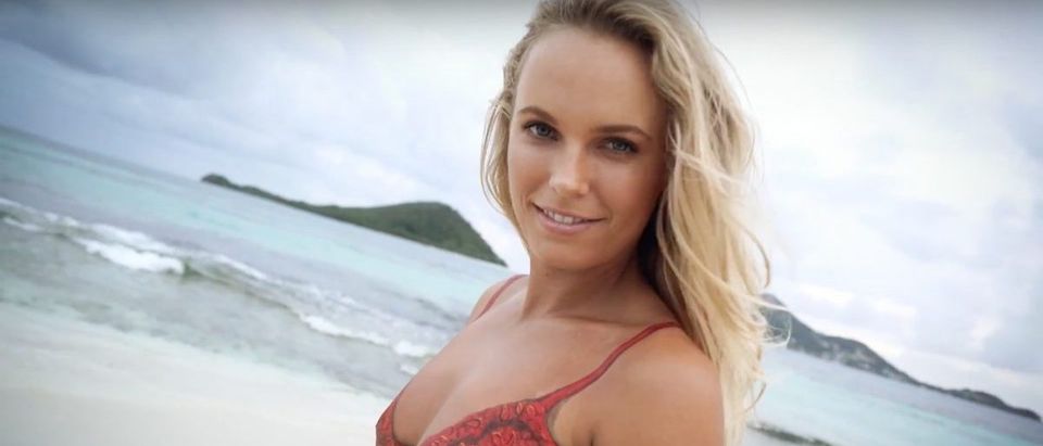 Caroline Wozniacki, former girlfriend of golfing champion Rory McIlroy, is incredible. She has also modeled for Sports Illustrated's Swimsuit Edition. (Credit: Screenshot/Youtube Sports Illustrated Swimsuit)