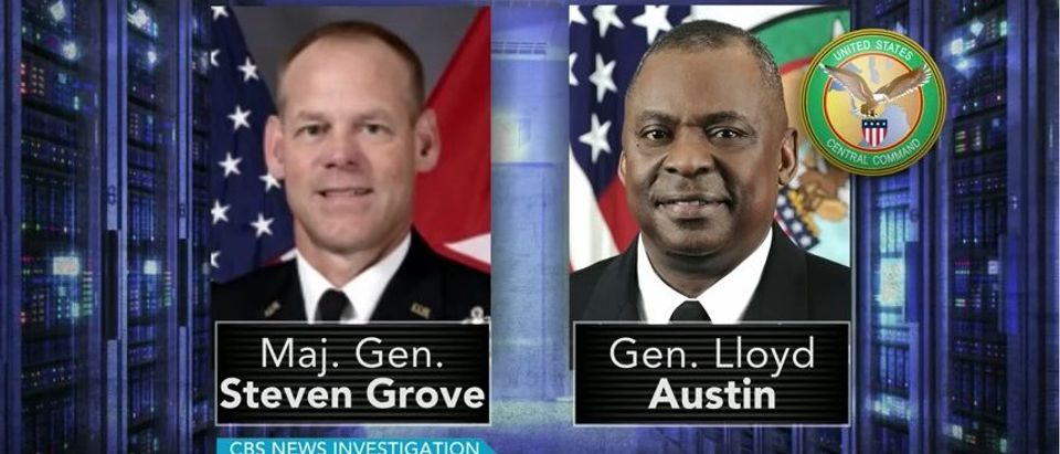 Maj. Gen. Steven Grove, Gen. Lloyd Austin (CBS)