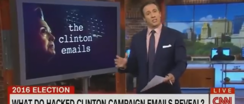 CNN's Chris Cuomo telling viewers it is illegal for them to possess Wikileaks emails. [CNN/YouTube screengrab/https://www.youtube.com/watch?v=7DcATG9Qy_A]