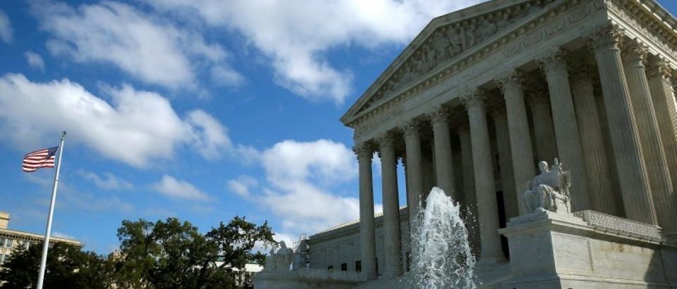 Visitors enter the U.S. Supreme Court in Washington