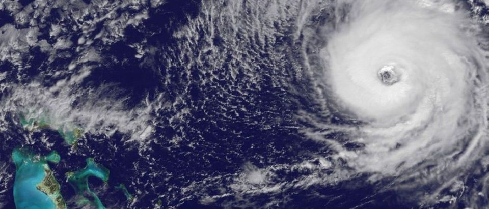 Hurricane Nicole is seen approaching Bermuda in this image from NOAA's GOES-East satellite