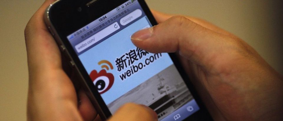 A man visits Sina's Weibo microblogging site in Shanghai
