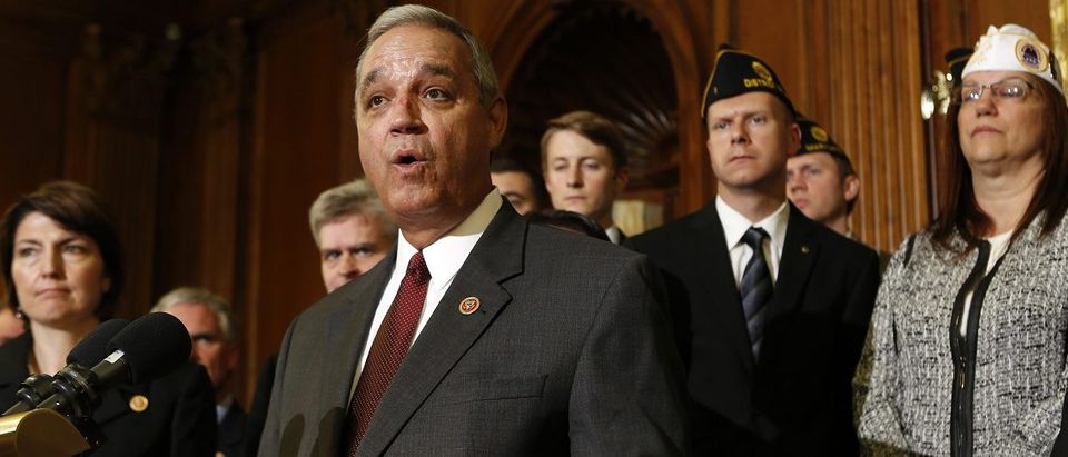House Veterans' Affairs Committee Chairman Jeff Miller speaks at House Republican leaders news conference to call for Veterans Affairs Secretary Eric Shinseki to resign, on Capitol Hill in Washington