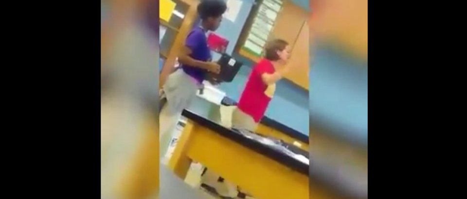 A Baltimore teacher screaming the n-word at her students. [YouTube screengrab/https://www.youtube.com/watch?v=_wtdOIXbfZw]