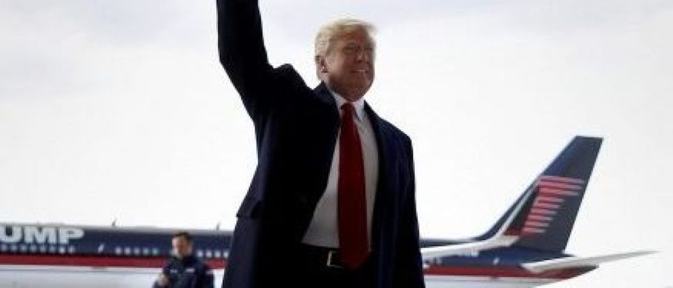 Republican presidential nominee Donald Trump attends a campaign event in Wilmington