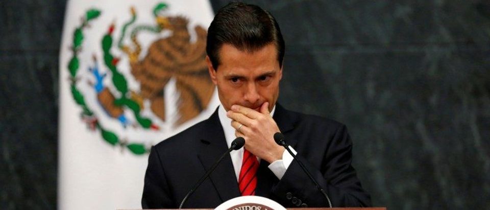 Mexico's President Enrique Pena Nieto gestures as he delivers a message after U.S. Republican candidate Donald Trump won an unexpected victory in the presidential election, at Los Pinos presidential residence in Mexico City, Mexico