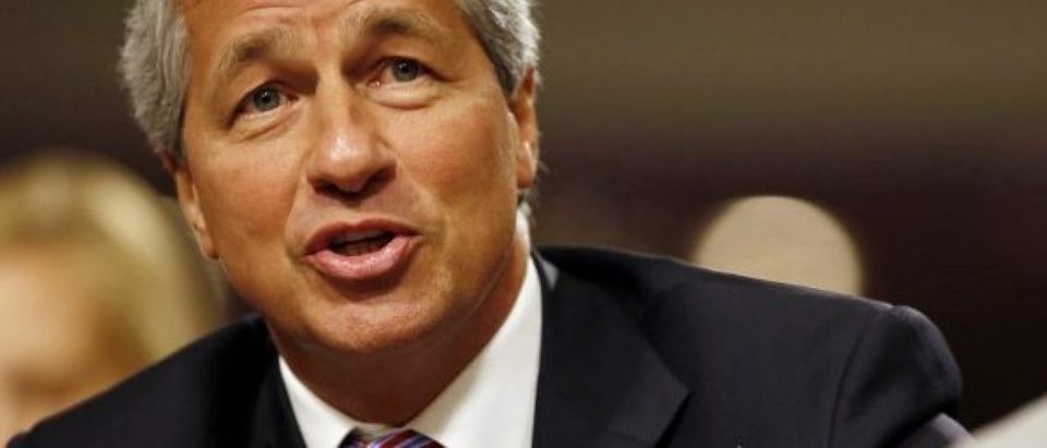Jamie Dimon answers a question at the U.S. Senate Banking, Housing and Urban Affairs Committee hearing in Washington