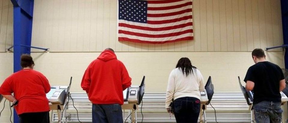 Voters cast their votes during the U.S. presidential election in Ohio