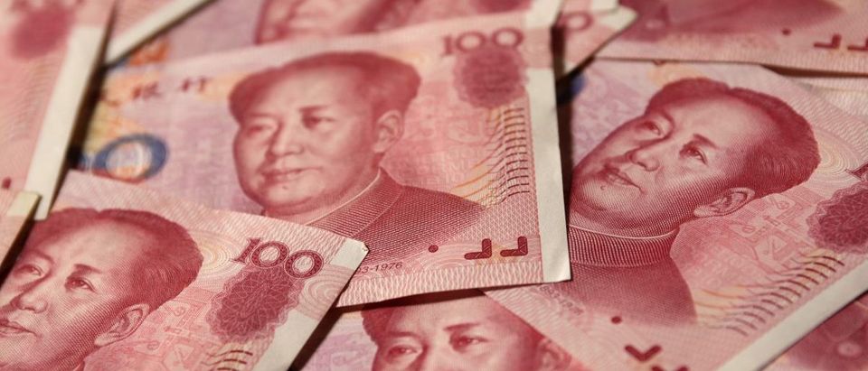 Yuan banknotes are seen in this illustrative photograph taken in Beijing