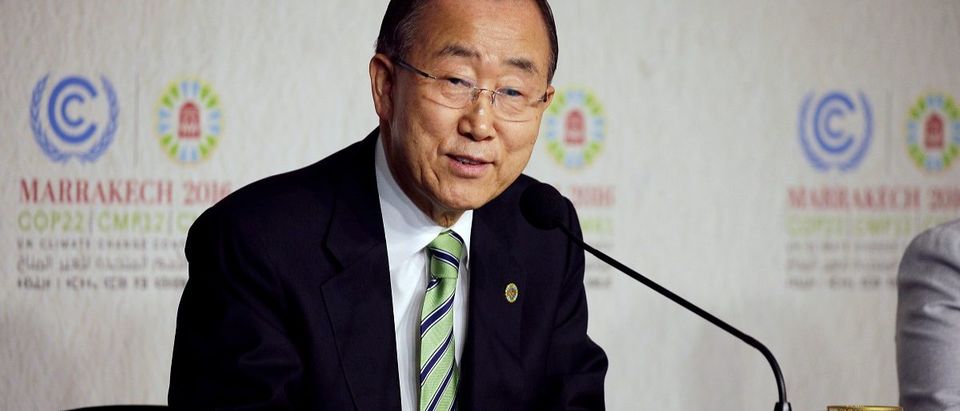 United Nations Secretary-General Ban Ki-moon speaks at the UN World Climate Change Conference 2016 (COP22) in Marrakech, Morocco, November 15, 2016. REUTERS/Youssef Boudlal