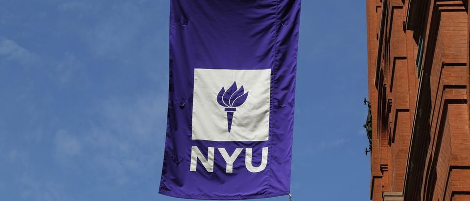 New York University flag on historic Puck Building at Wagner Graduate School of Public Service in Lower Manhattan (Photo: Shutterstock)