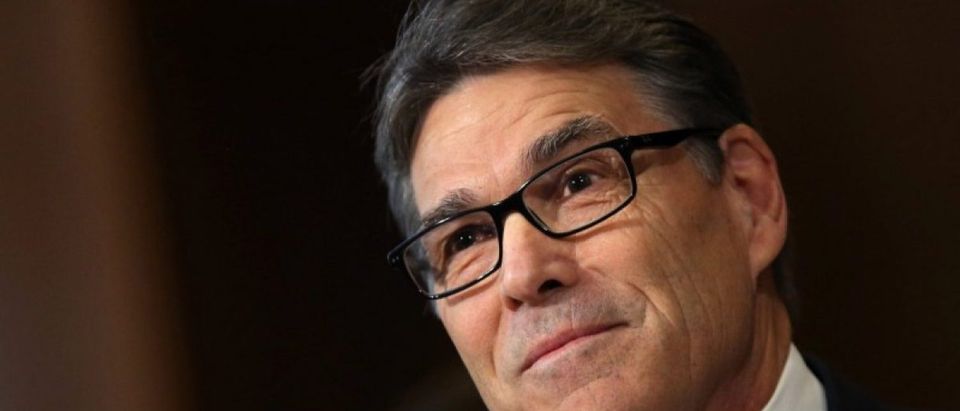 Former Texas Governor Rick Perry testifies before a Senate Energy and Natural Resources Committee hearing on his nomination to be Energy secretary at Capitol Hill in Washington, U.S.