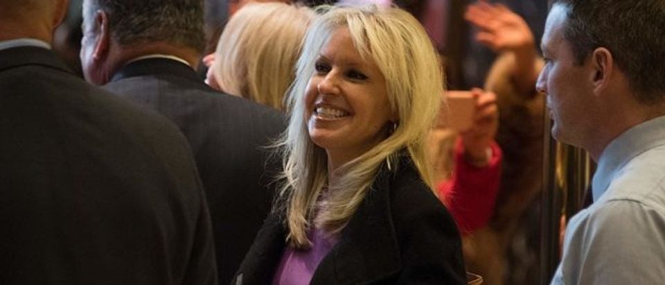 Monica Crowley, a conservative radio host and Fox News analyst, departs Trump Tower on December 15, 2016 in New York. (Photo credit: JIM WATSON/AFP/Getty Images)