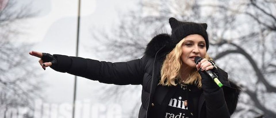 Madonna performs onstage during the Women's March on Washington on January 21, 2017 in Washington, D.C. (Photo by Theo Wargo/Getty Images)