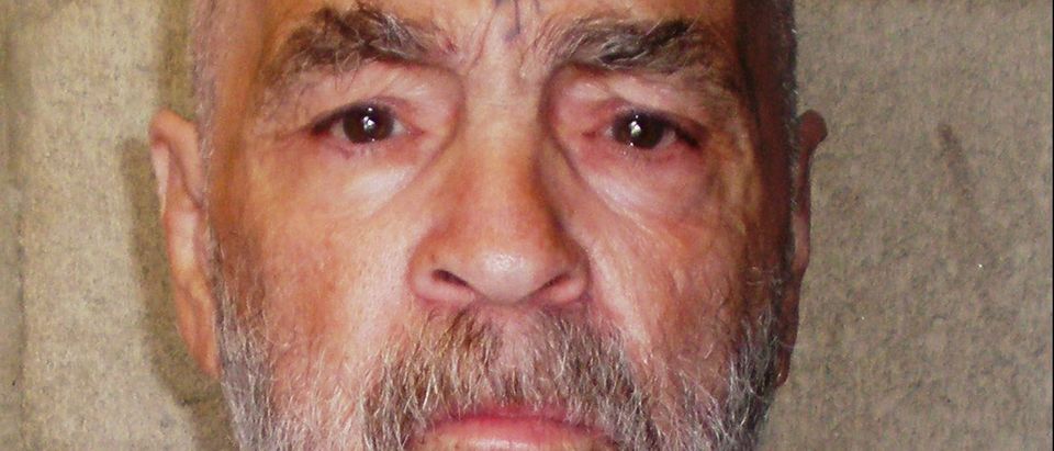 CORCORAN STATE PRISON - MARCH 18: In this handout photo from the California Department of Corrections and Rehabilitation, Charles Manson, 74, is seen March 18, 2009 at Corcoran State Prison, California. Manson is serving a life sentence for conspiring to murder seven people during the "Manson family" killings in 1969. The picture was taken as a regular update of the prison's files. (Photo by California Department of Corrections and Rehabilitation via Getty Images)