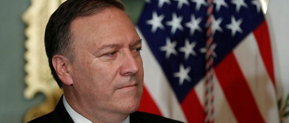 Pompeo waits to be sworn in as director of the Central Intelligence Agency in Washington